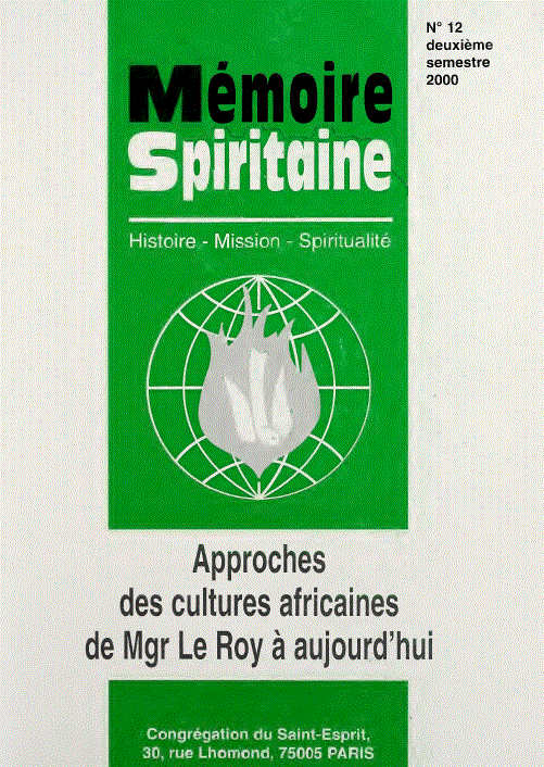 Cover of Mémoire Spiritaine Number 12