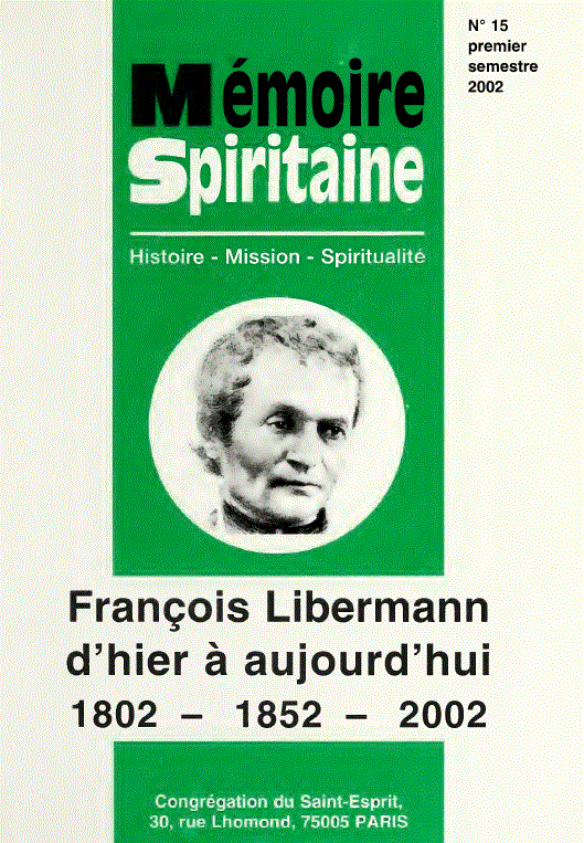 Cover of Mémoire Spiritaine Number 15