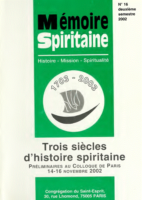 Cover of Mémoire Spiritaine Number 16