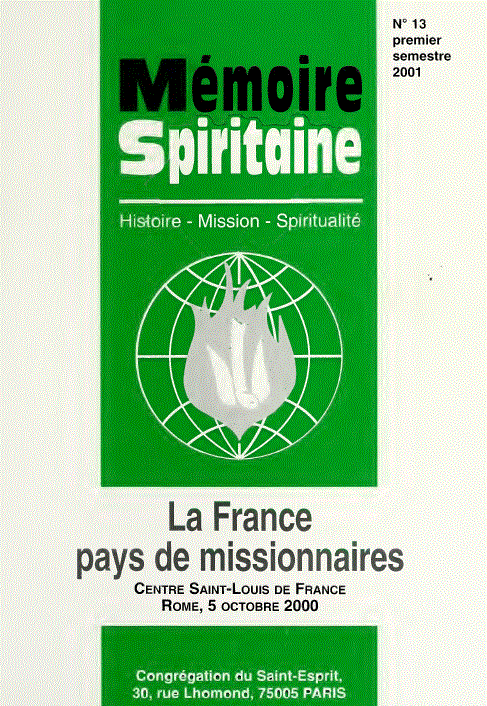 Cover of Mémoire Spiritaine Number 13