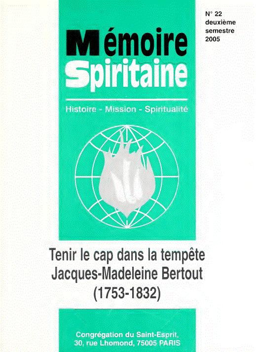 Cover of Mémoire Spiritaine Number 22