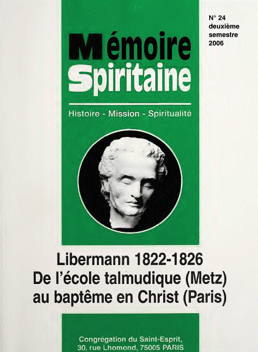 Cover of Mémoire Spiritaine Number 24