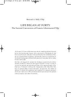 Life Began at Forty: The Second Conversion of Francis Libermann CSSp