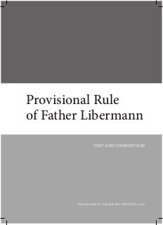 Provisional Rule of the Missionaries of the Holy Heart of Mary: Text and Libermann's Commentary