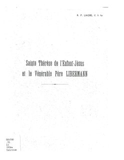 Sainte Thérèse de l'Enfant-Jésus et le vénérable père Libermann Libermann
