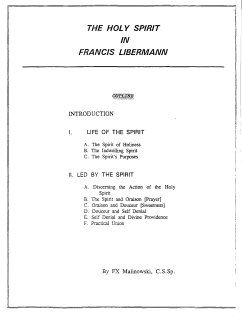 The Holy Spirit in Francis Libermann