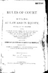 Rules of Court. Rules, At Law and in Equity by Wiliam C. Anderson