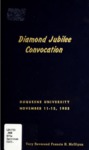 Diamond Jubilee Convocation: Duquesne University, November 11-12, 1953 by Francis H McGlynn